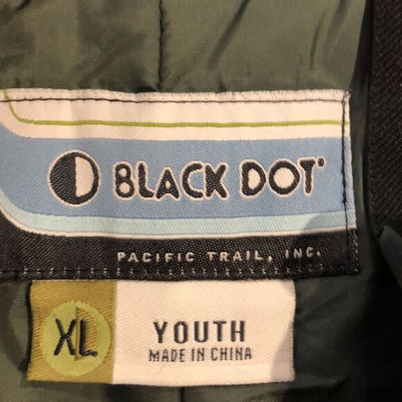 EUC Black Dot Snow Pants w Suspenders Sz. YXL - Picture 2 of 8